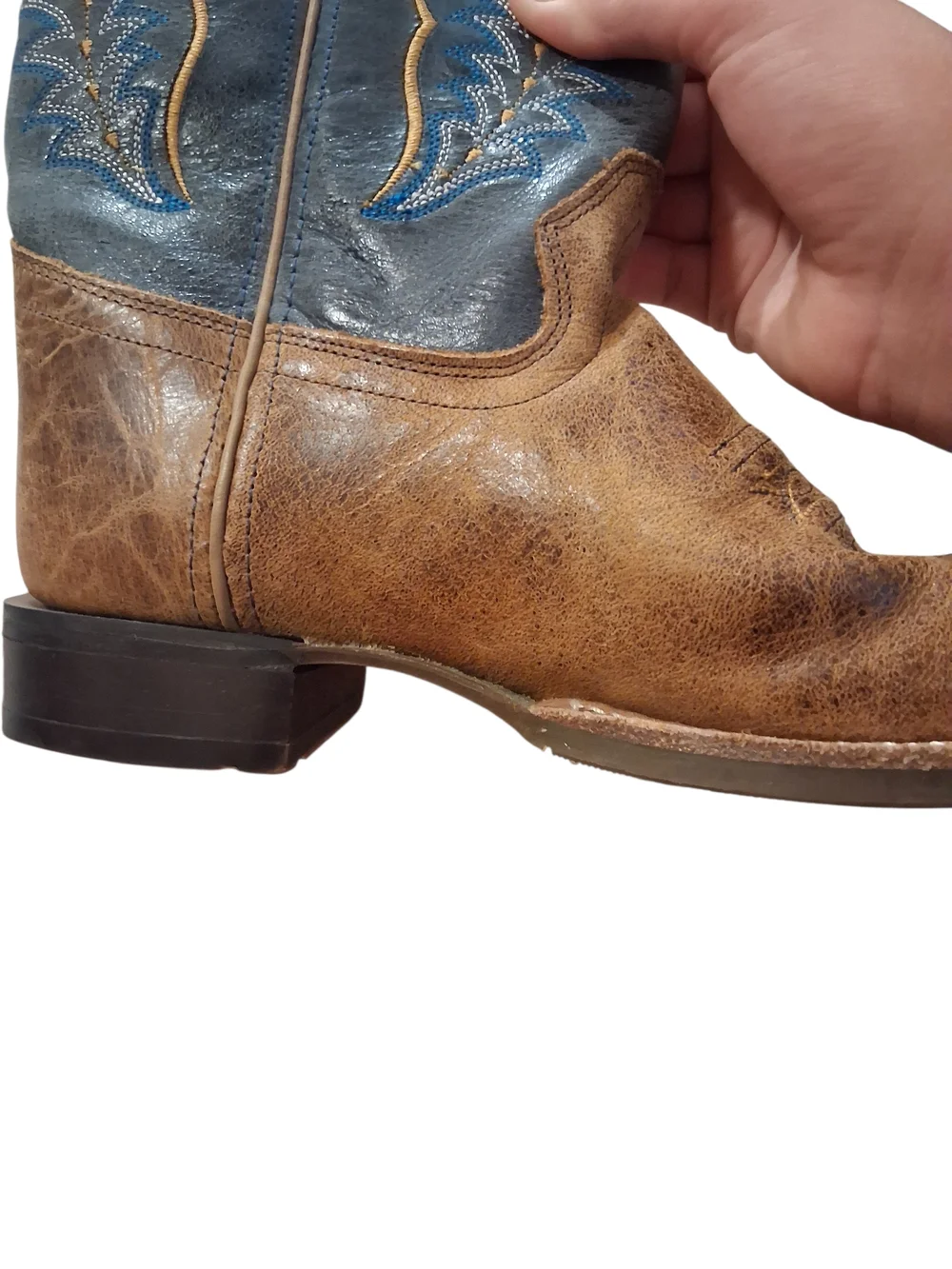 Old West Kids Two-Tone Brown and Black Western Boots